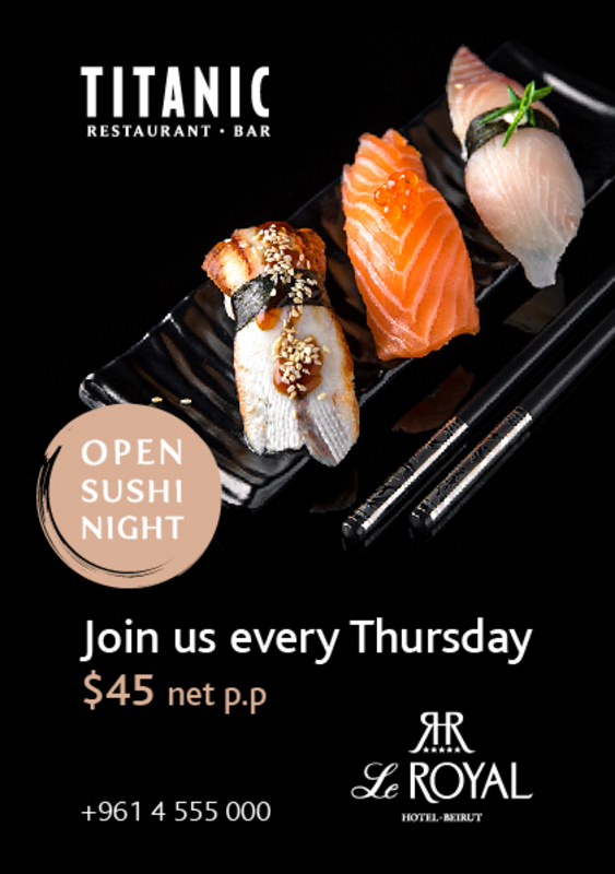 Open Sushi Thursdays at Le Royal
